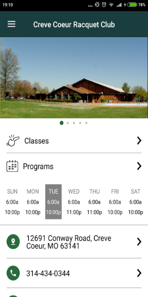 Screenshot CCRC Tennis Mobile App 3