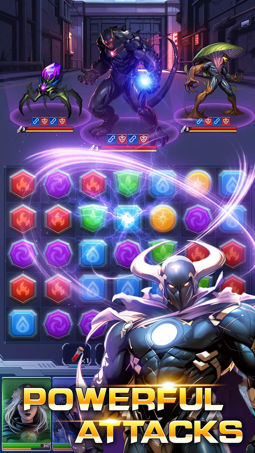 Superhero & Puzzles Match3 RPG screenshot 4