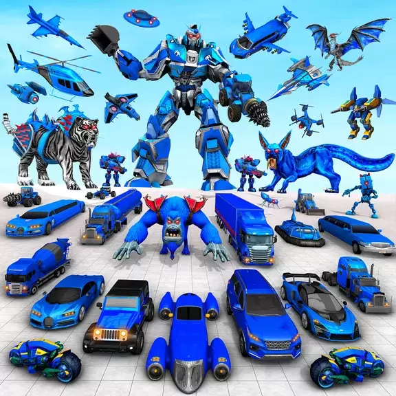 Police Tiger Robot Car Game 3d ภาพหน้าจอ 1