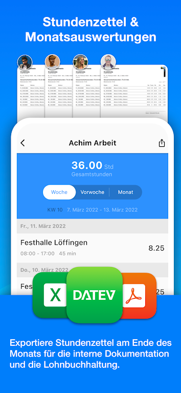 Achim App Arbeitszeiterfassung屏幕截圖3