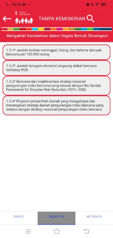 ภาพหน้าจอ SDG Metadata Indonesia 1