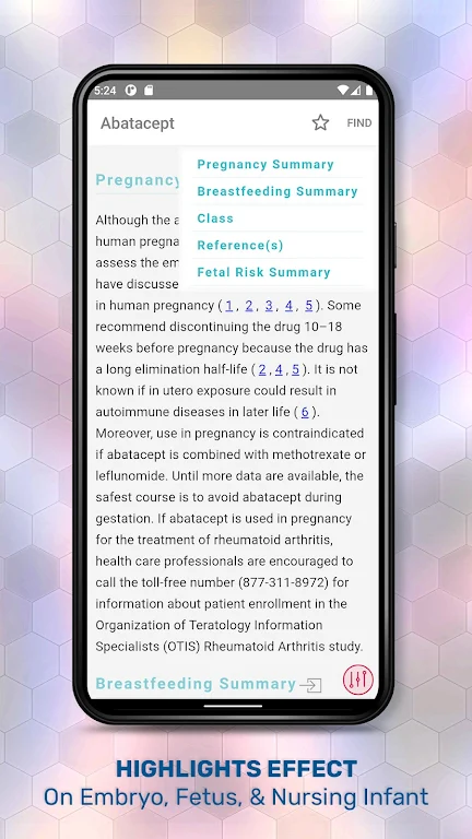 Screenshot Drugs in Pregnancy Lactation 3