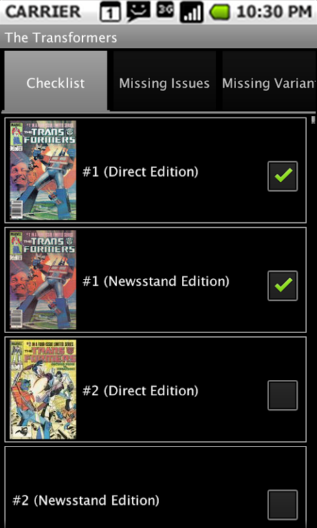 Comic Checklist Lite应用截图第2张
