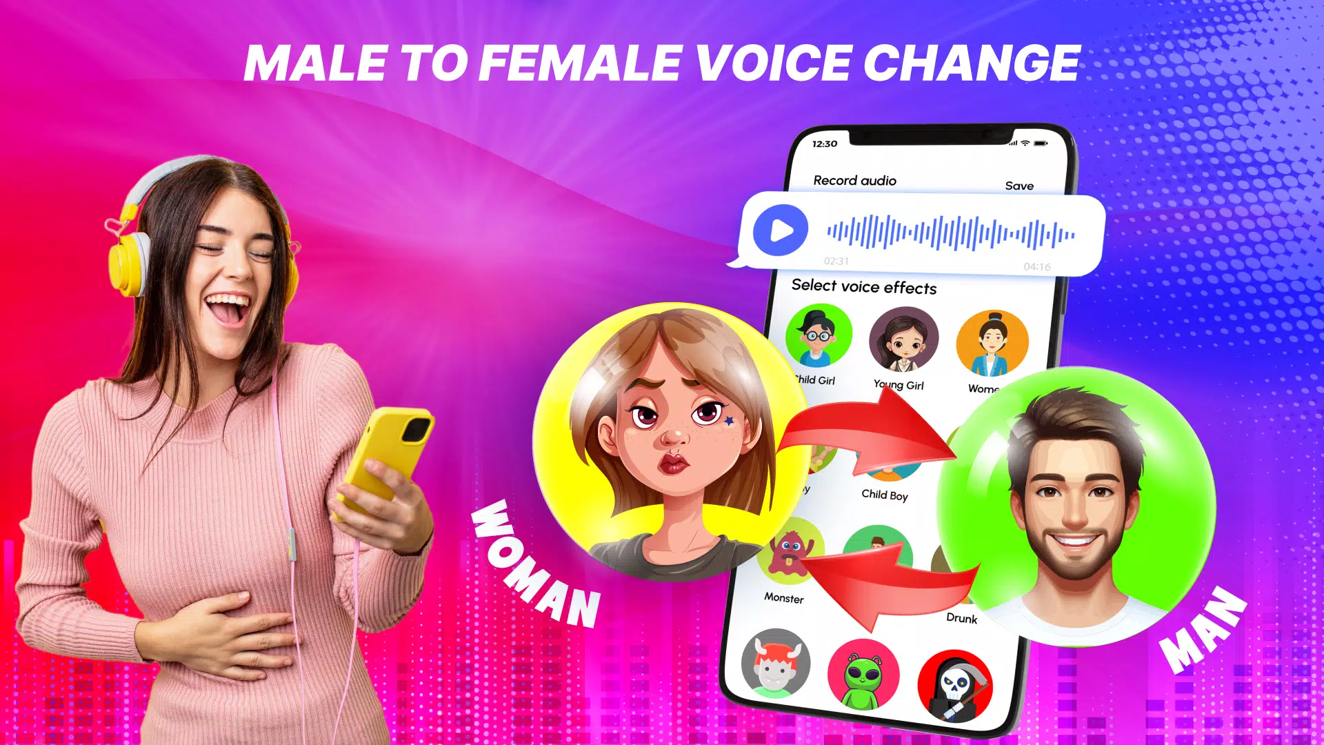 Voice Changer Male to Female屏幕截圖3