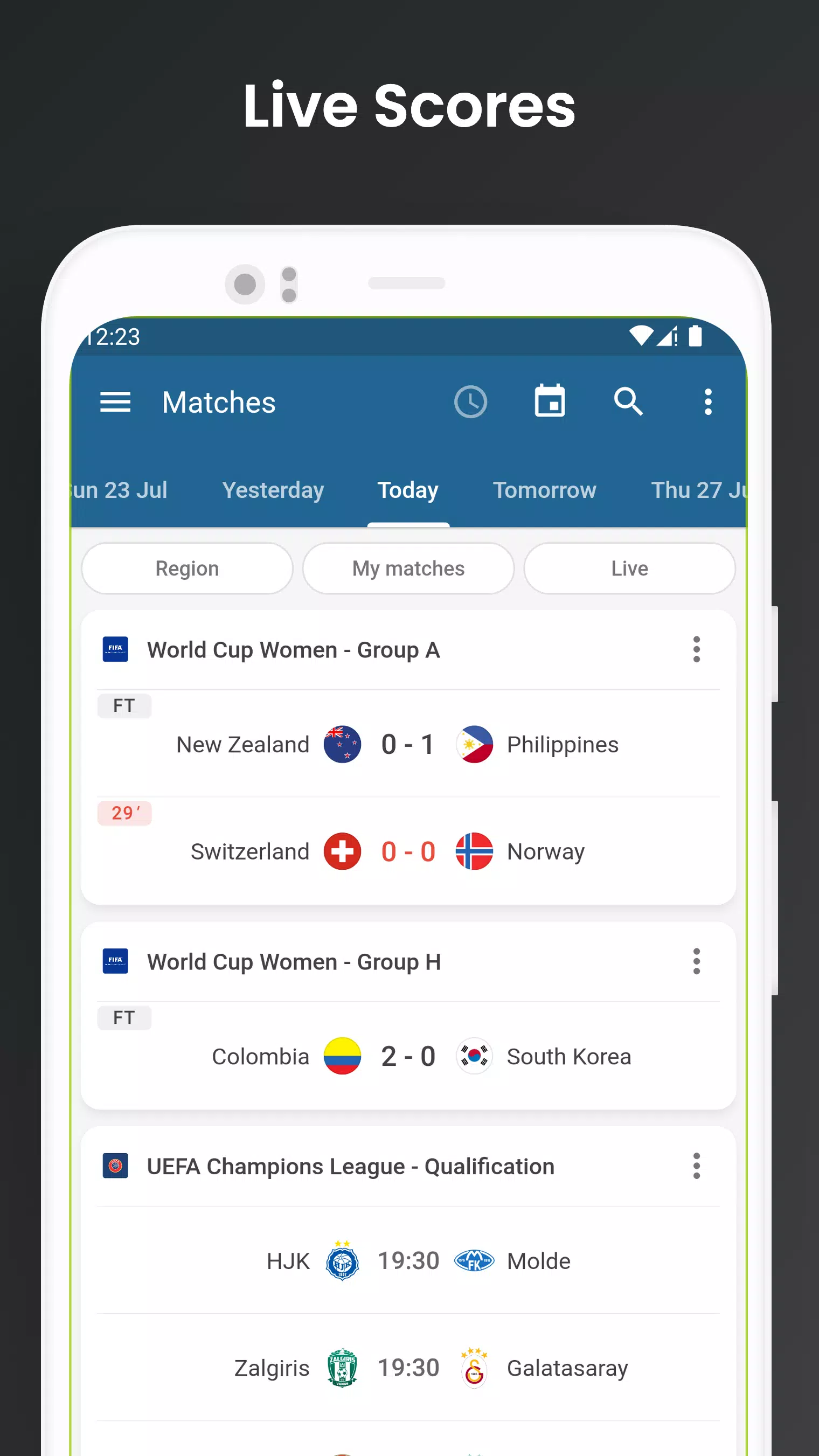 Footba11 - Soccer Live Scores Screenshot 1