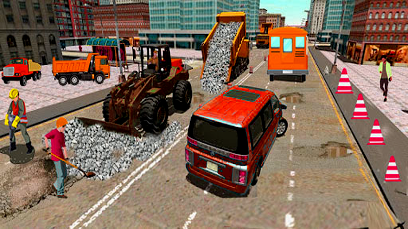 Highway road construction game ekran görüntüsü 2