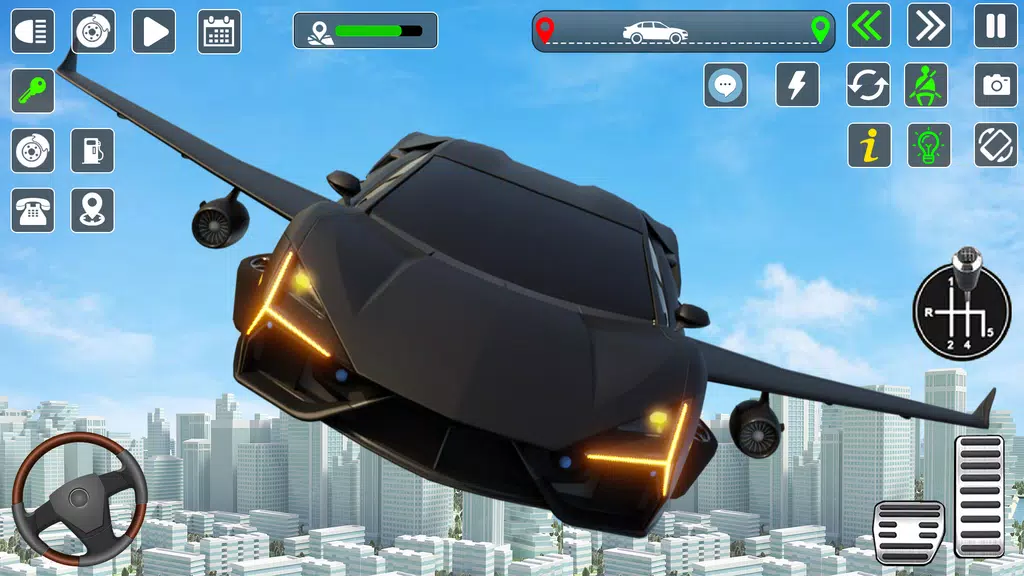 ภาพหน้าจอ Flying Car Games Car Flight 3D 2