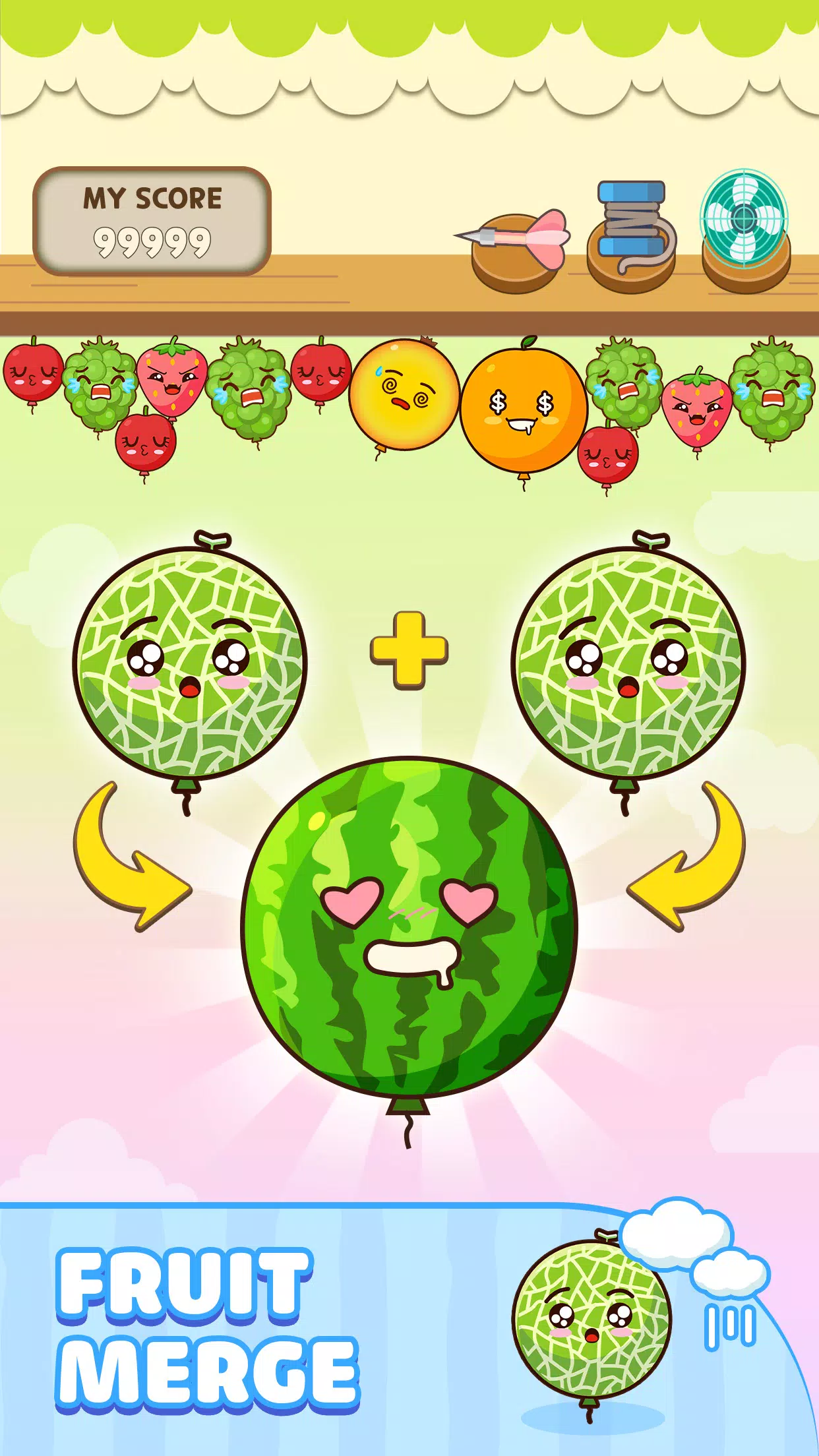 Melon Balloon: Fruit Merge 스크린 샷 1