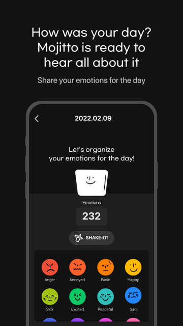 Mojitto - Daily Emoji Diary экрана 3