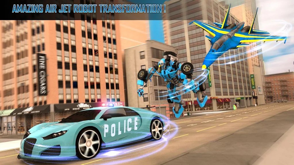 Police Air Jet Multi Robot Shooting Game screenshot 2