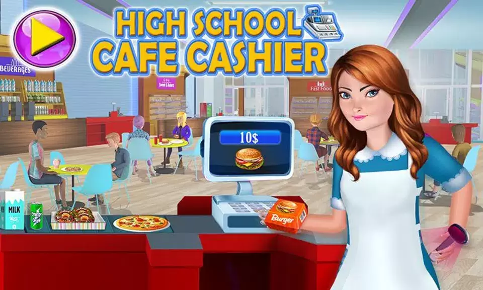 High School Cafe Cashier Games ekran görüntüsü 4