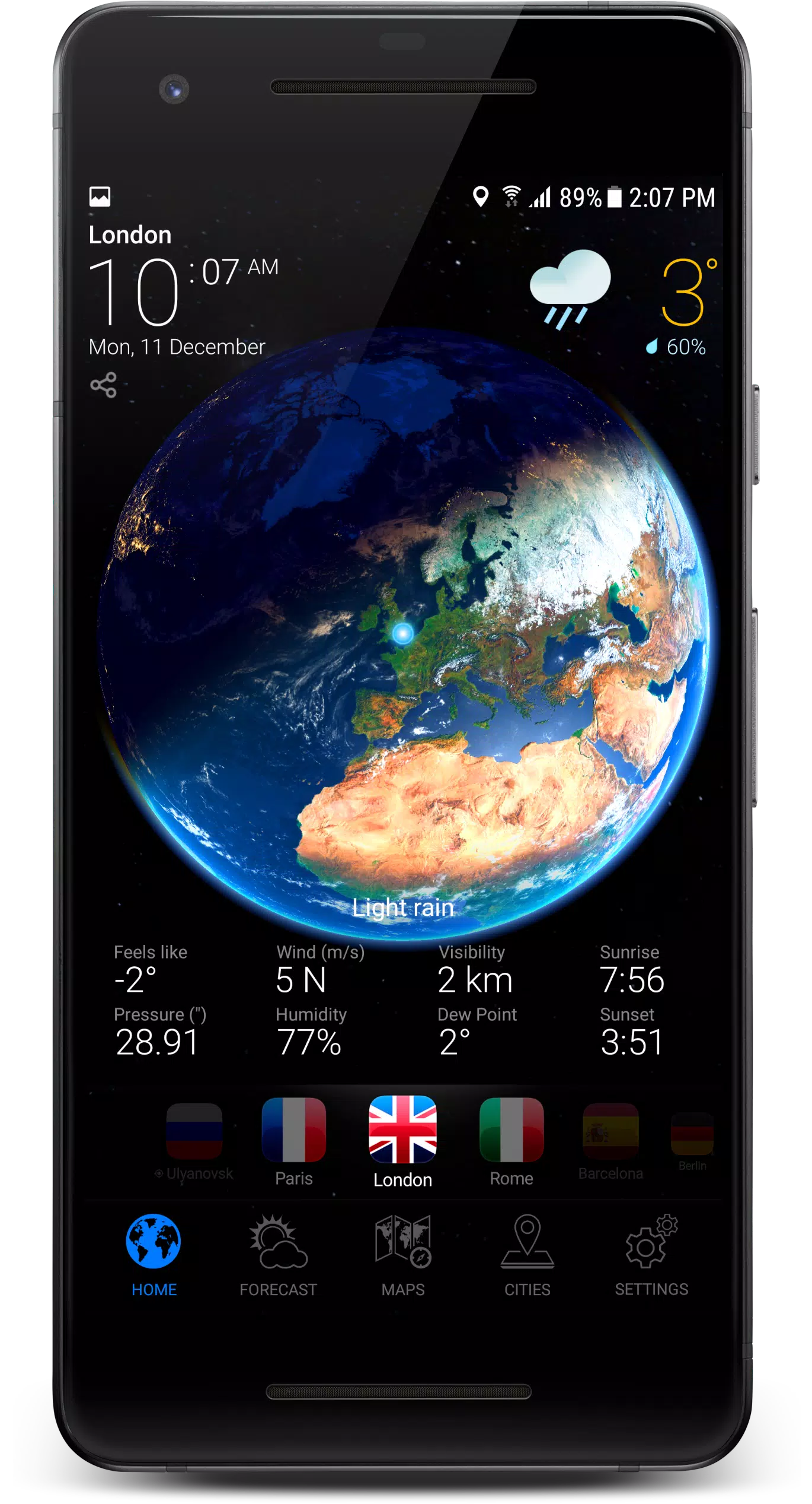 3D EARTH PRO - local forecast screenshot 1