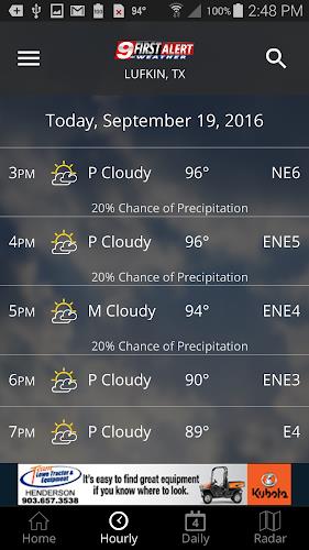 ภาพหน้าจอ KTRE 9 First Alert Weather 2