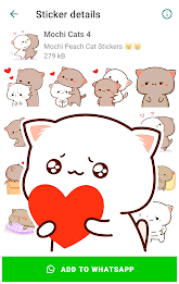 Mochi Cat Stickers for WhatsAp ekran görüntüsü 1