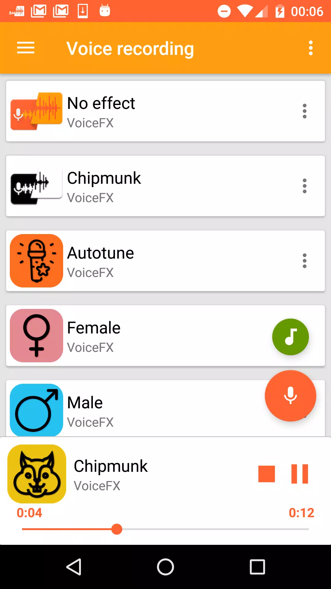 VoiceFX Screenshot 1