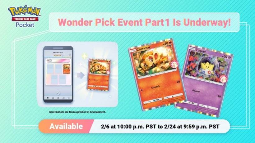 Pokemon TCG cebinde Chimchar ve Togepi Promo Kartlarını tasvir eden anahtar sanat