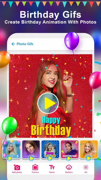 Birthday Photo Frame Maker App экрана 2