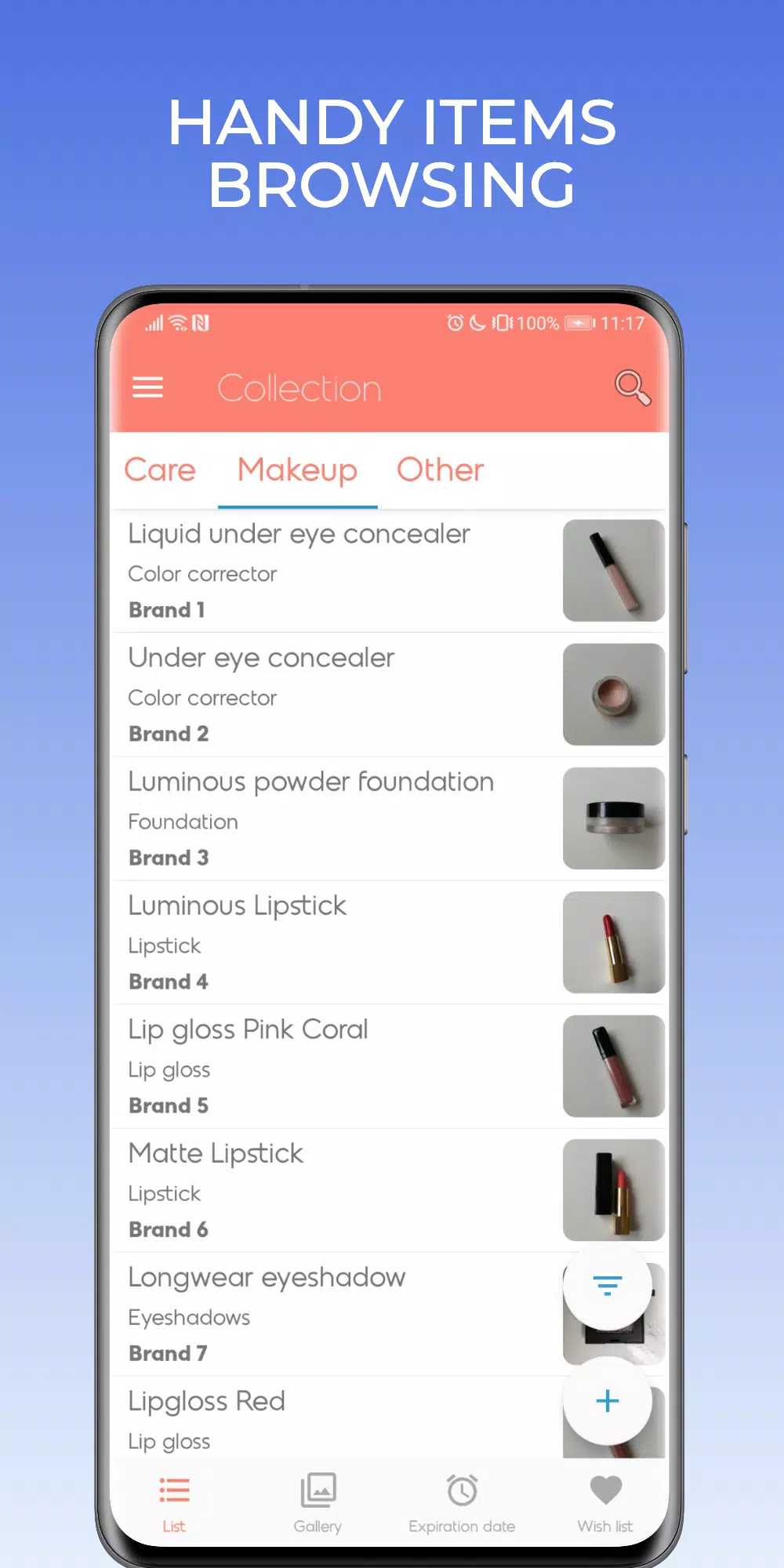 Beautistics: Makeup Organizer Screenshot 1