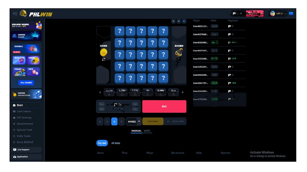 Screenshot Ph Rich Mines Game 1