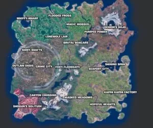 Fortnite Mobile Map Guide: Locations, NPCs, Spawns