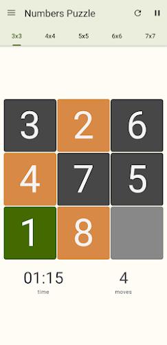 15 Number puzzle sliding game 스크린 샷 3