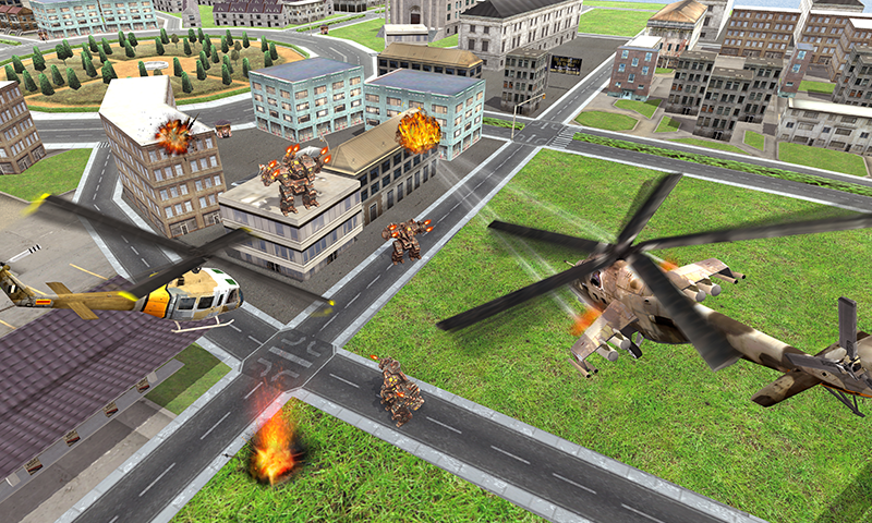 Gunship Helicopter Robot Game Screenshot 1