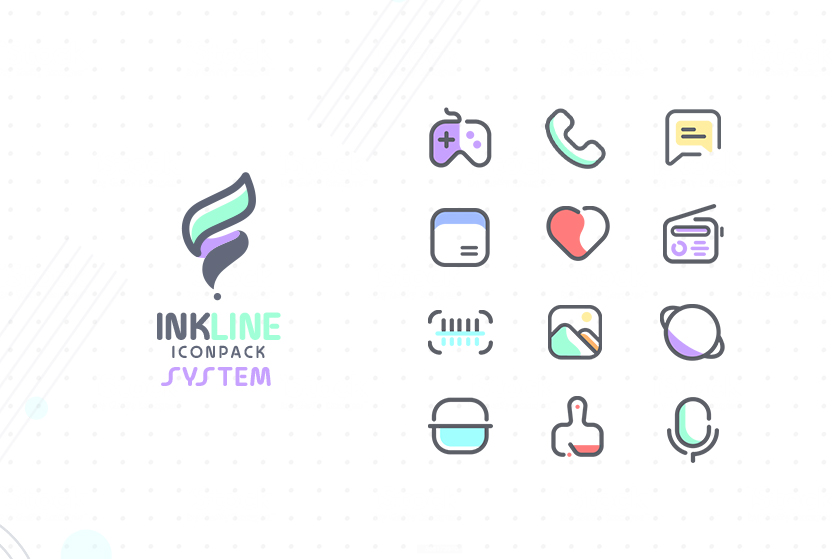 InkLine Icon Pack Mod屏幕截圖1