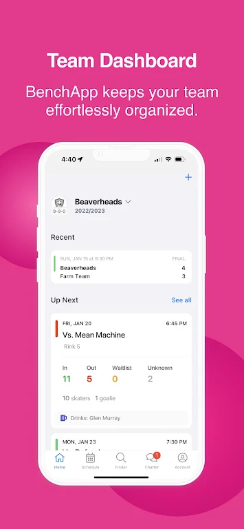 Screenshot BenchApp - Sports Team Manager 2