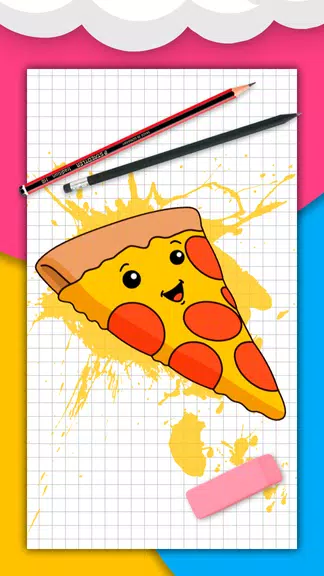 How to draw cute food by steps screenshot 1