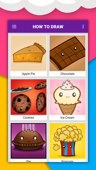 How to draw cute food by steps screenshot 2