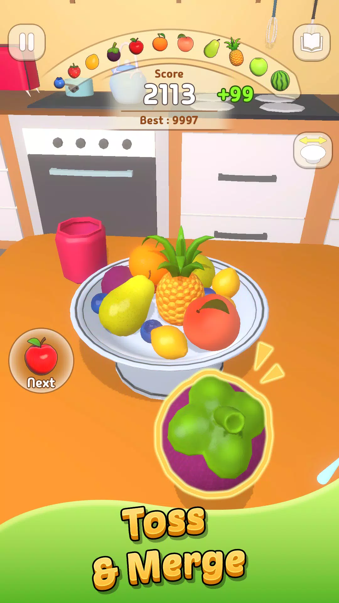 ภาพหน้าจอ Toss and Merge: Fruit Mount 2