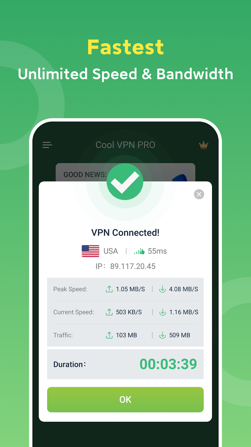 ภาพหน้าจอ Cool VPN Pro 2