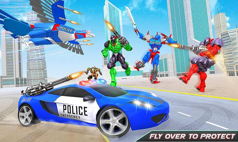 ภาพหน้าจอ Flying Eagle Robot Car Games 3