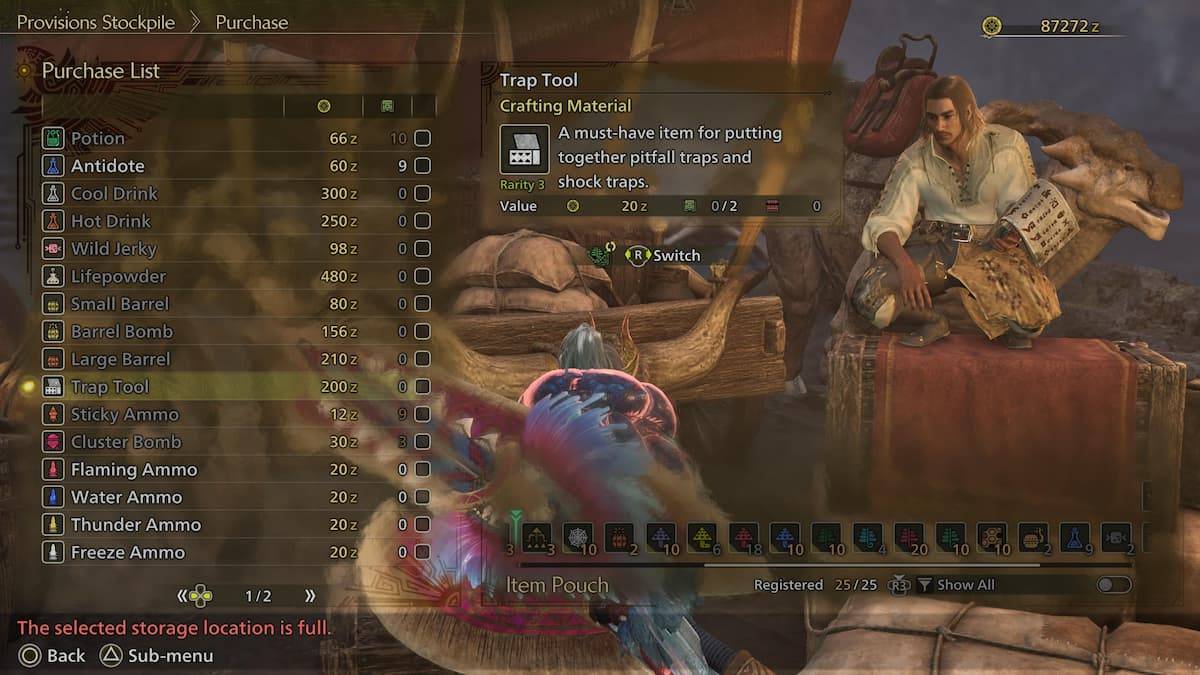 Image: In-game screenshot showing Trap Tools