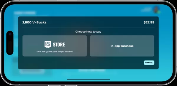 Fortnite v-Bucks購入オプション。 Epic Gamesが提供する画像。