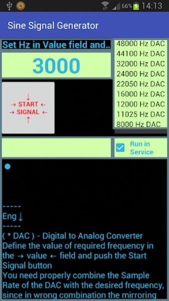 Sine SignalnGenerator Capture d’écran2