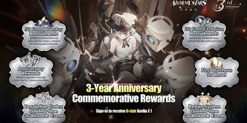 Alchemy Stars\' third anniversary highlights are here, with special rewards for loyal players