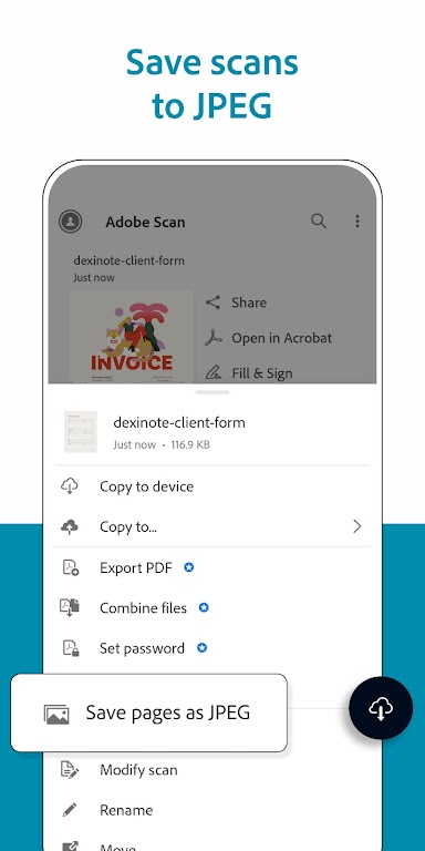 Adobe Scan: PDF Scanner, OCR Mod ကိုဖန်သားပြင်4