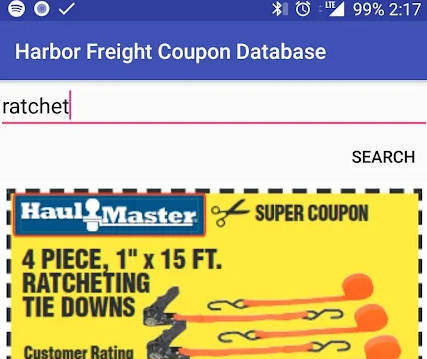 Harbor Freight Coupon Database - HFQPDB экрана 1