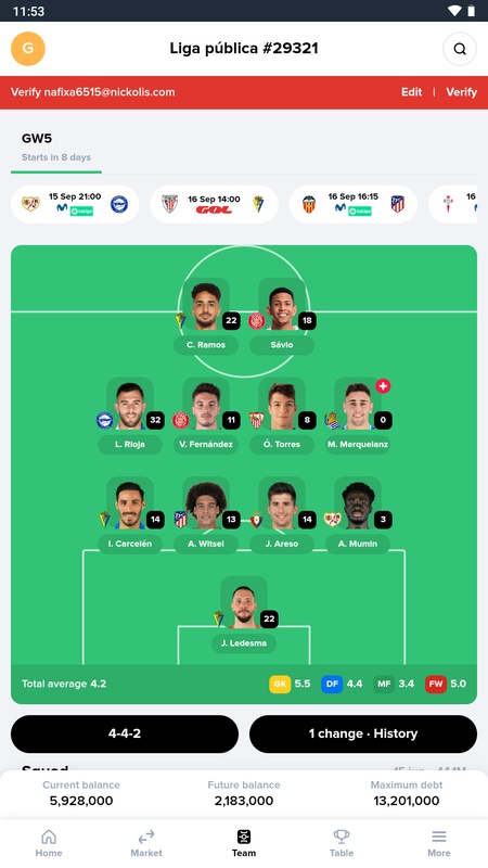 Screenshot Bemanager: Fantasy Football 2