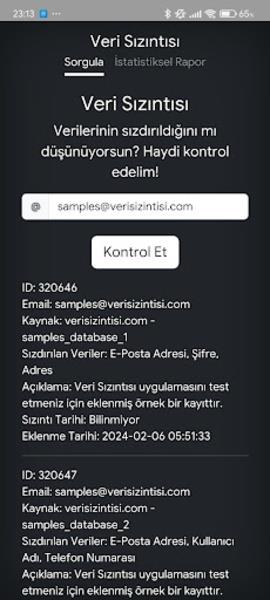 Veri Sızıntısı screenshot 2