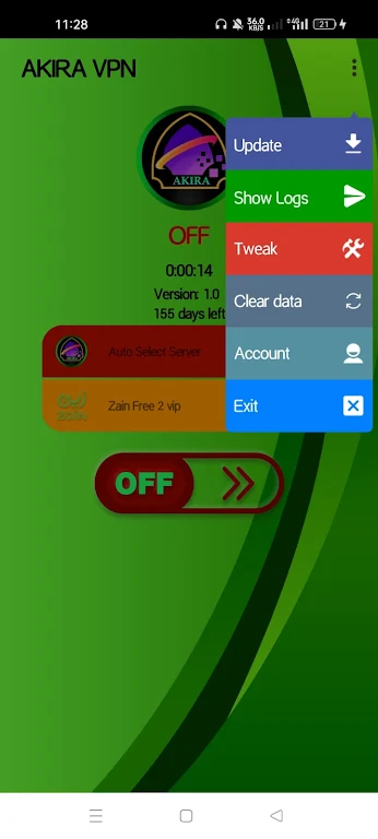 AKIRA VPN экрана 1
