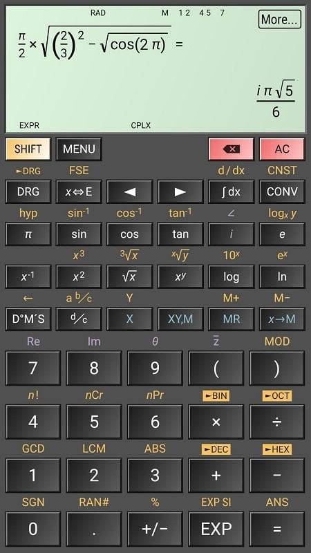 HiPER Scientific Calculator captura de pantalla 2