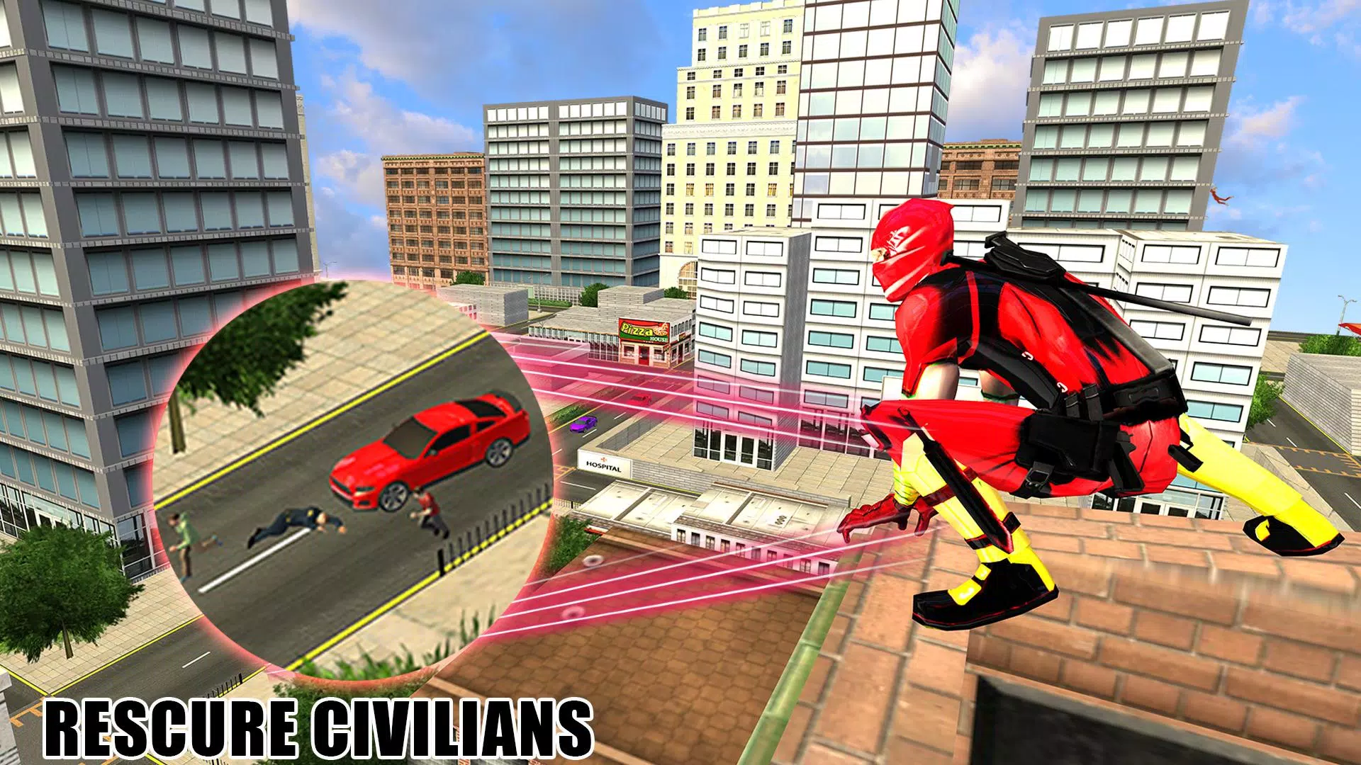 Flying Ninja Hero Crime Chase ảnh chụp màn hình 4