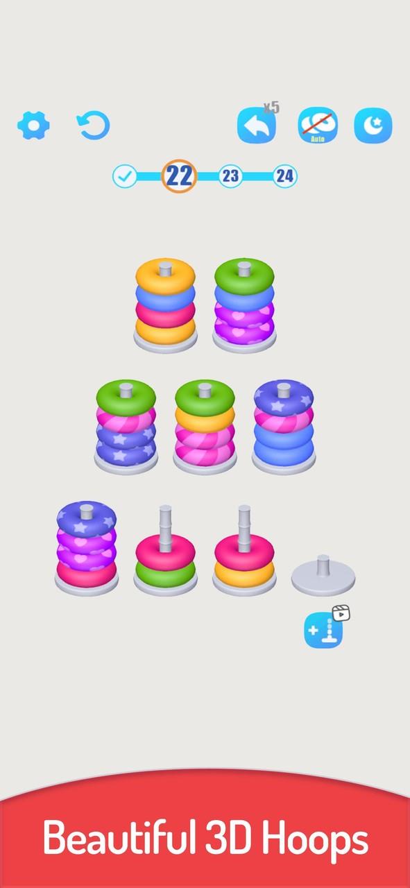 3D Color Sort Hoop Stack 스크린샷 3