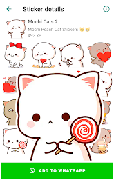 Mochi Cat Stickers for WhatsAp zrzut ekranu 2