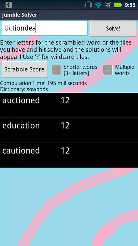 Screenshot Jumble Solver 2
