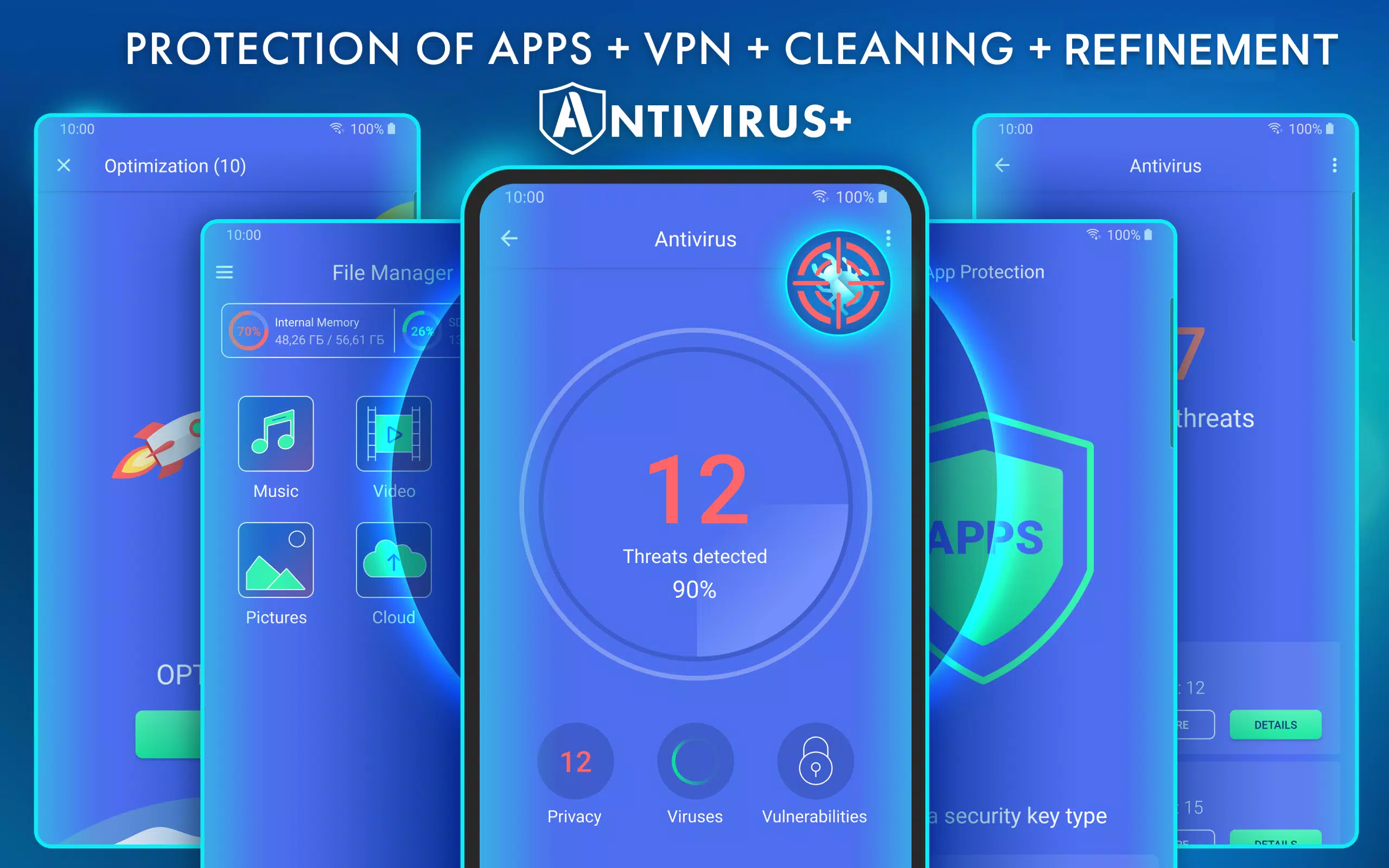 Antivirus - Cleaner + VPN ကိုဖန်သားပြင်1