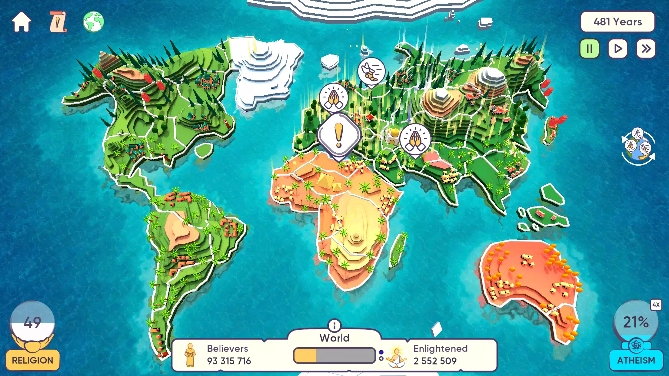 Screenshot Religion Inc. The game god sim 4
