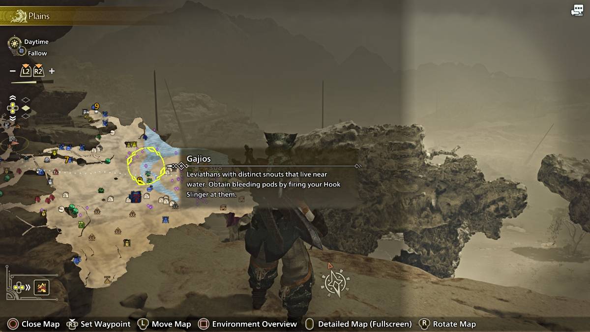 Gaijos location on map in Monster Hunter Wilds